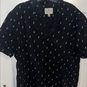 American Eagle Black Patterned Shirt